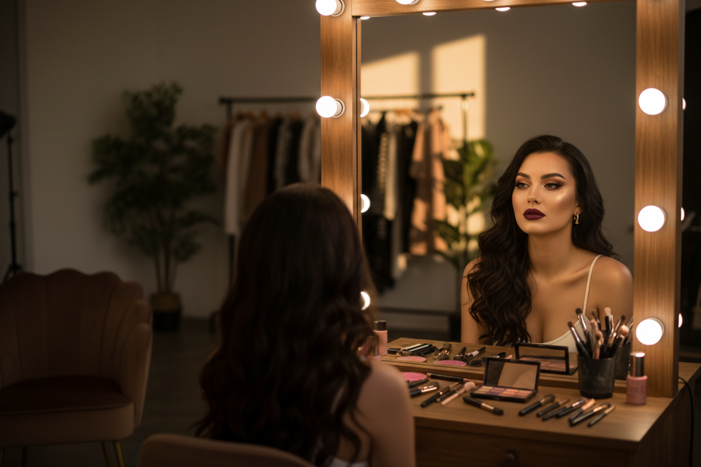 Beauty products and professional makeup