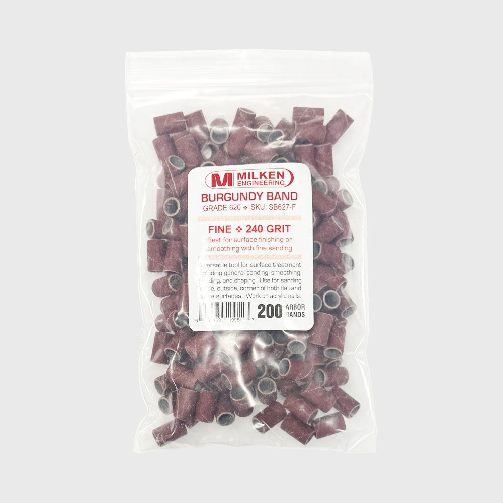 Milken Bandes de Ponçage Bordeaux 200 unités Grain Fin 240 SB627-F
