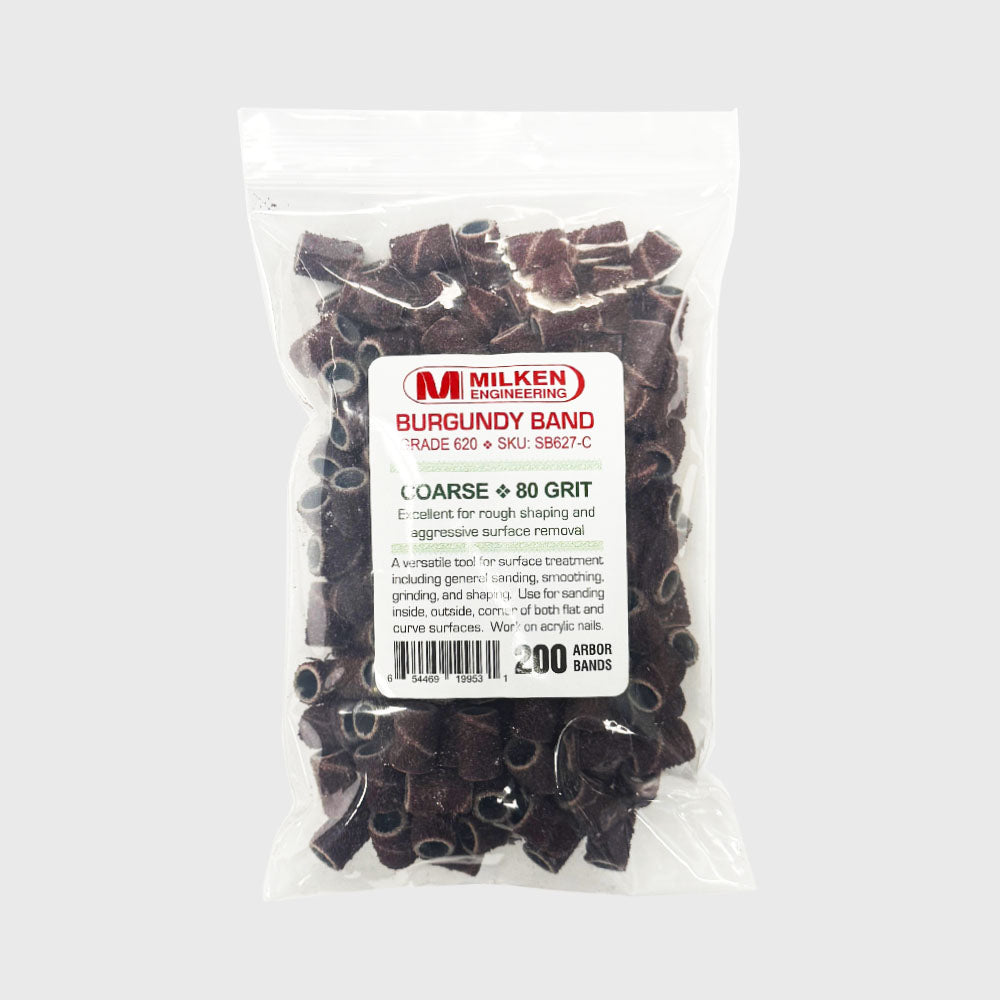 Milken Bandes de ponçage bordeaux 200 unités Grain 80 grossier SB627-C