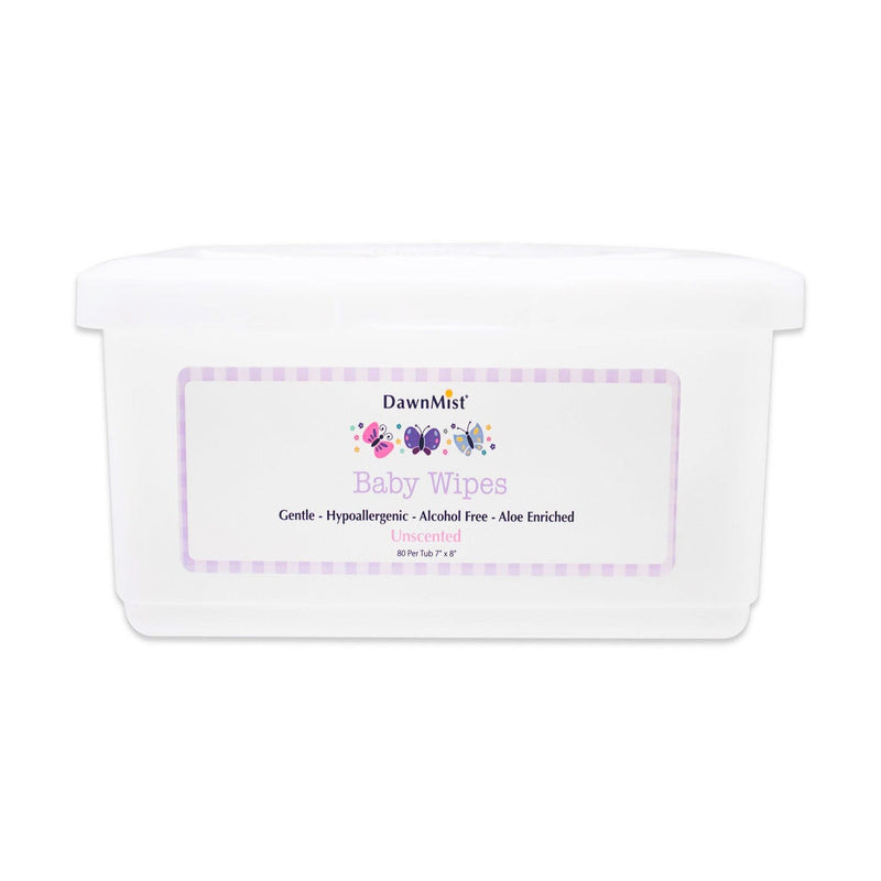 Lingettes Bébé DawnMist 7"x8" Non parfumées 80/boîte BWU4340 01274