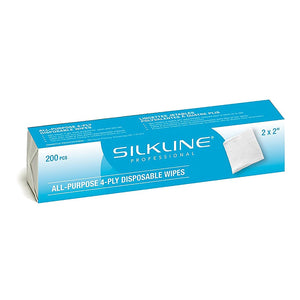 Silkline Carrés de coton tout usage pour ongles 4 épaisseurs 2"x2" 200 unités 02275