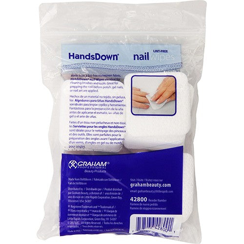 Lingettes à ongles Handsdown, non pelucheuses, 2"x2" blanches, 200/sac 42800
