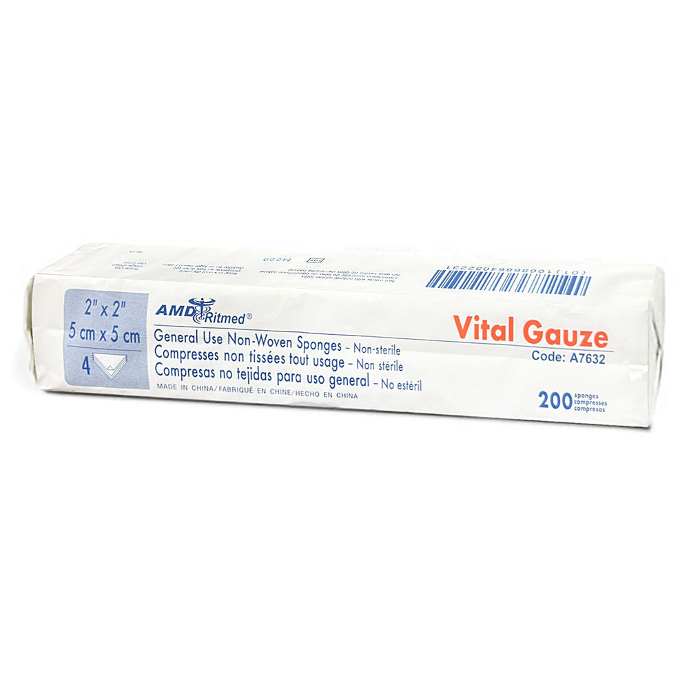 Compresses non tissées Medicom Vita Gauze 5x5CM 4 épaisseurs A7632