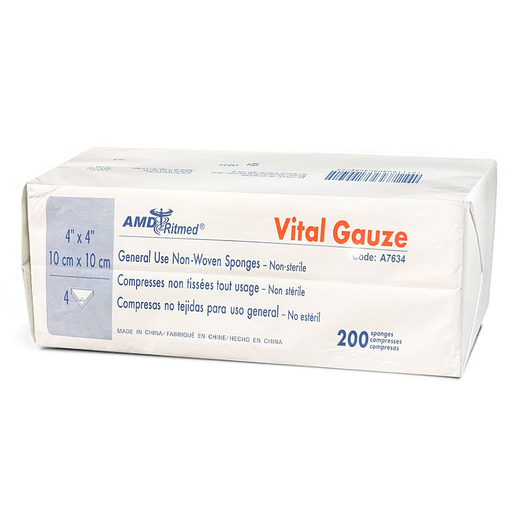 Medicom Vita Gaze Compresses Non-Tissées 4x4IN 4Plis A7634