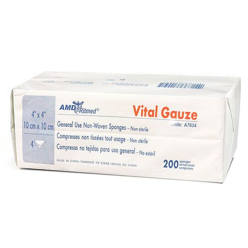 Medicom Vita Gaze Compresses Non-Tissées 4x4IN 4Plis A7634