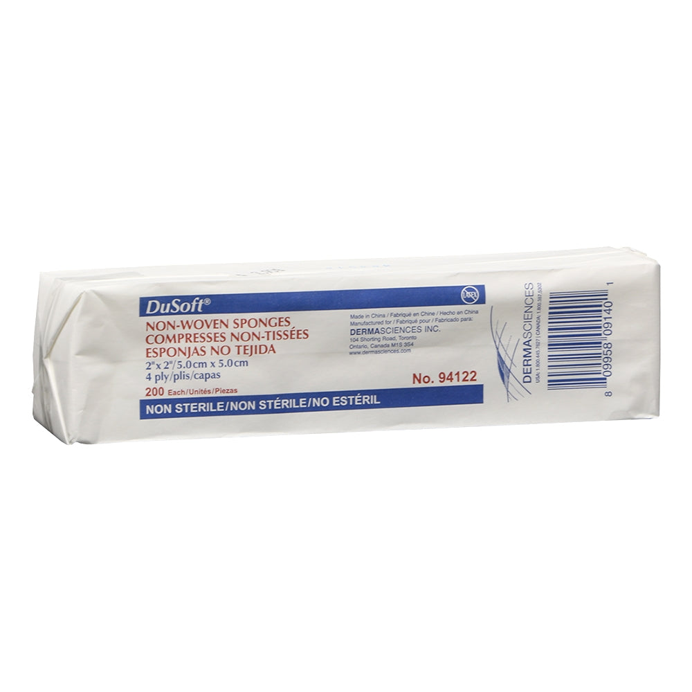 Éponges non tissées DuSoft 2"x2" 4 épaisseurs, 200 unités - 94122