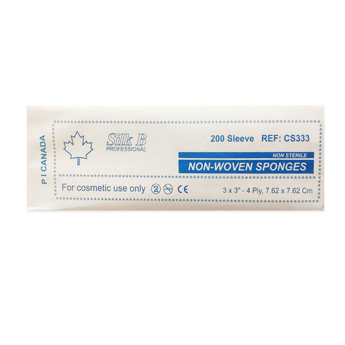Éponges professionnelles non tissées 3"x3" 4 plis CS333 25929