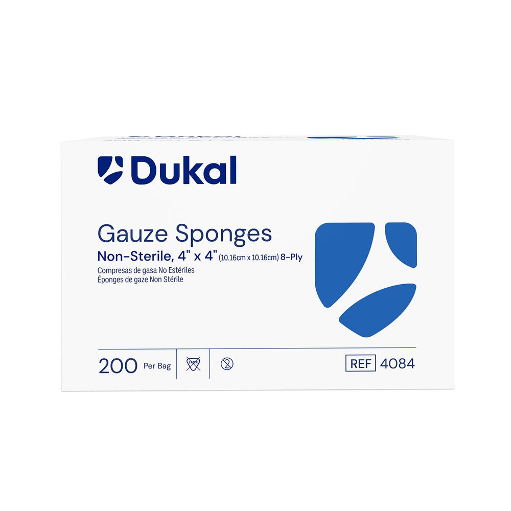 Compresses de gaze non stériles Dukal 4"x4" 8 épaisseurs 200 unités. #4084