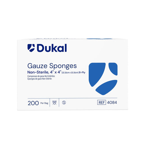 Compresses de gaze non stériles Dukal 4"x4" 8 épaisseurs 200 unités. #4084
