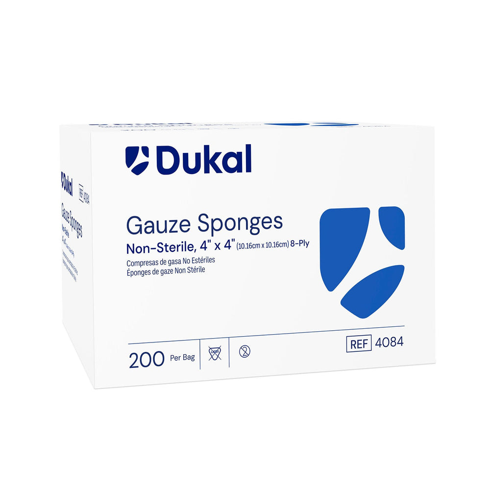 Compresses de gaze non stériles Dukal 4"x4" 8 épaisseurs 200 unités. #4084