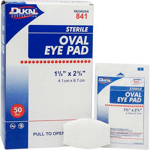 Dukal Compresse oculaire ovale stérile 4,1 cm x 6,7 cm 50/Boîte #841