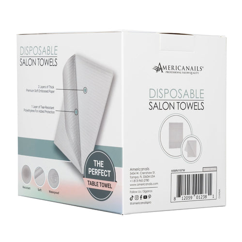 Americanails Serviettes de Salon Jetables Blanches 60 unités AMN1197W