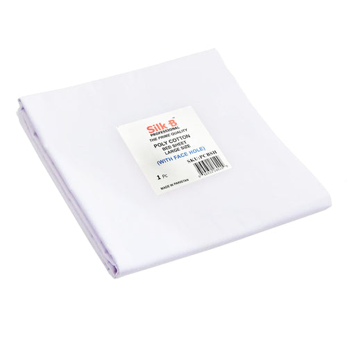 Drap de lit en polycoton Silk-B avec trou facial 52"x90" 26020