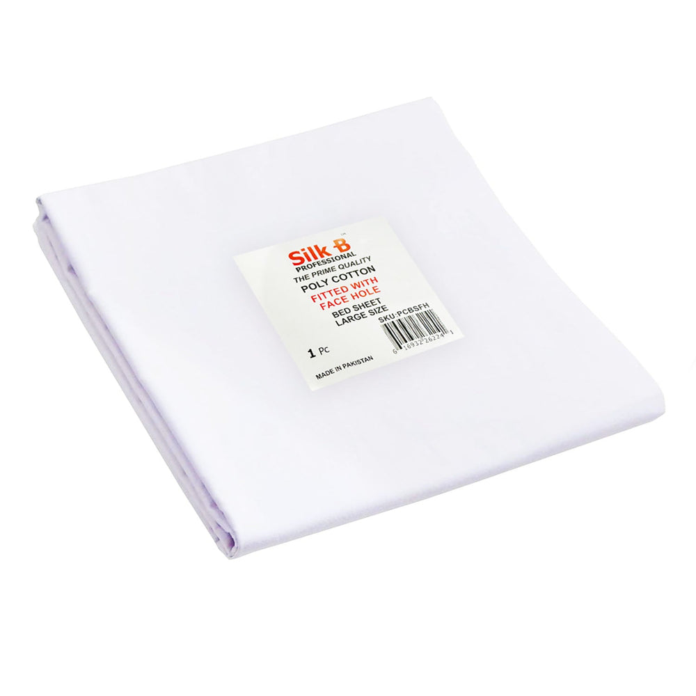 Drap-housse en polycoton Silk-B avec trou pour le visage 26224