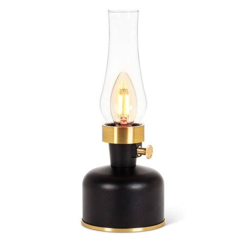 Lantern LED Lamp with Chimney 10.5"H - Black 54678