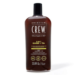 American Crew 3-en-1 Gingembre+Thé Shampooing, Revitalisant 1 L