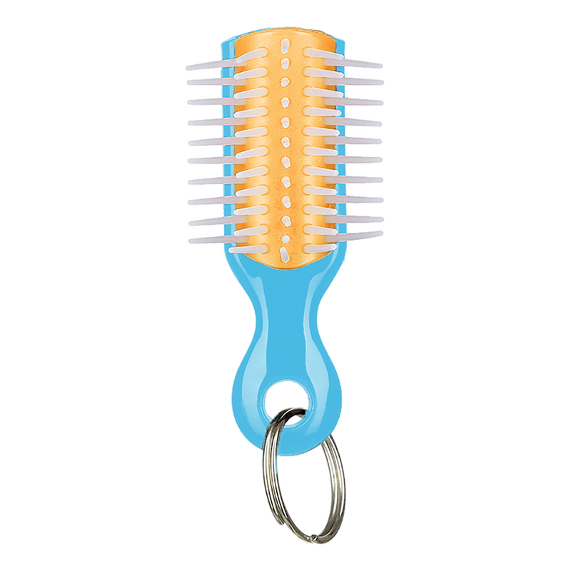 Denman Mini brosse porte-clés jaune/bleu KR48DISPNAUC / 01115