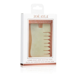 Zoe Ayla Outil Gua Sha en Jade à Bord Peigne RT393-JDGST/01745