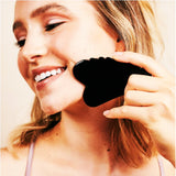 Zoe Ayla Outil Gua Sha en Obsidienne Noire avec Bord Peigne RT395-OBGST