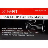 Masque auriculaire Surefit au charbon 50 pièces EL-C3