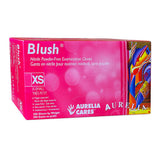 Gants en nitrile non poudrés Aurelia Blush roses 200 unités T. TP 78885