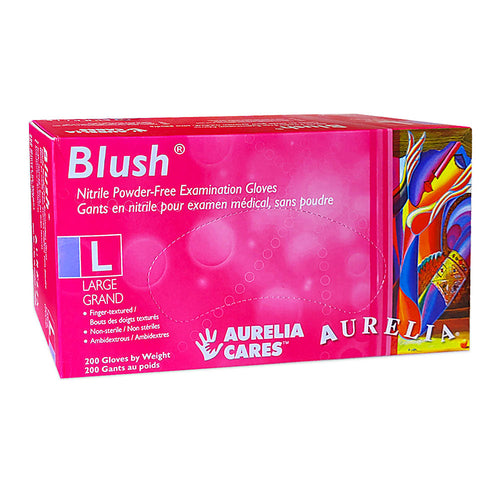 Gants en nitrile sans poudre Aurelia Blush roses 200 unités T L 78888