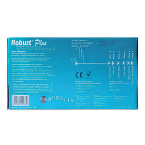 Gants en nitrile sans poudre Aurelia Robust Plus, bleus, 100 unités, taille M, réf. 63887