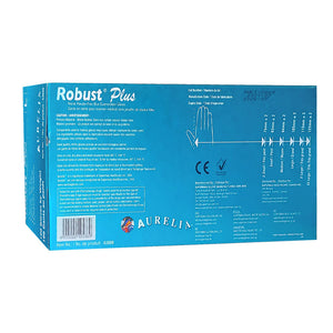 Gants en nitrile sans poudre Aurelia Robust Plus, bleus, paquet de 100, grande taille 63888