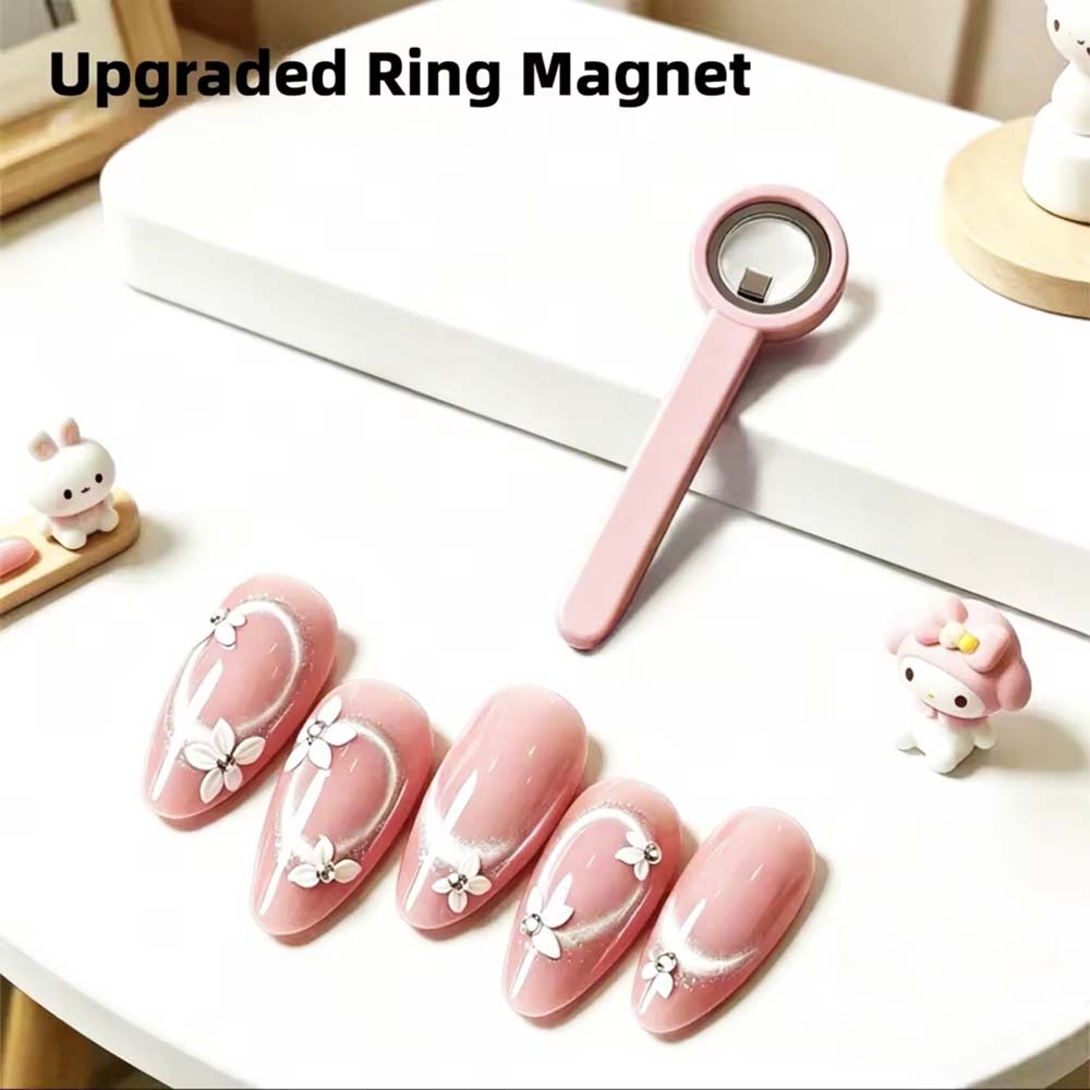 Bague de puissance magnétique pour yeux de chat évidés 3 secondes rose 10083