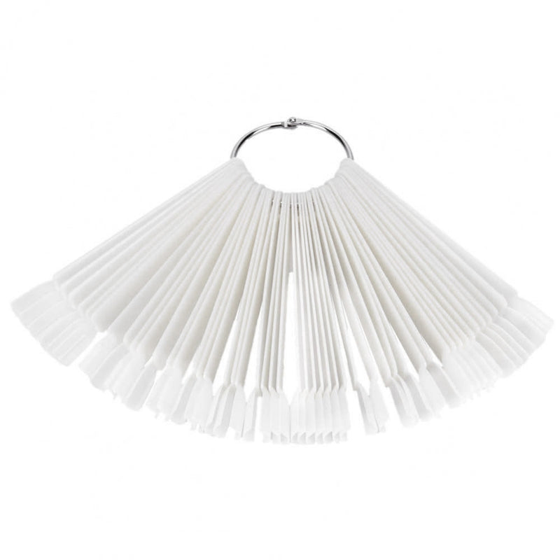 Nuancier Fan 50 pcs Embouts pour Affichage d'ongles - French White PD108FW