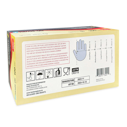 Hands On Blackshield Nitrile Black Gloves Small 110BLK 73221