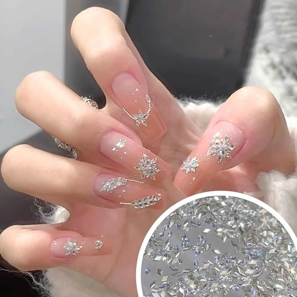 Mini gemmes à ongles losanges rhomboïdaux 50 pièces 14030