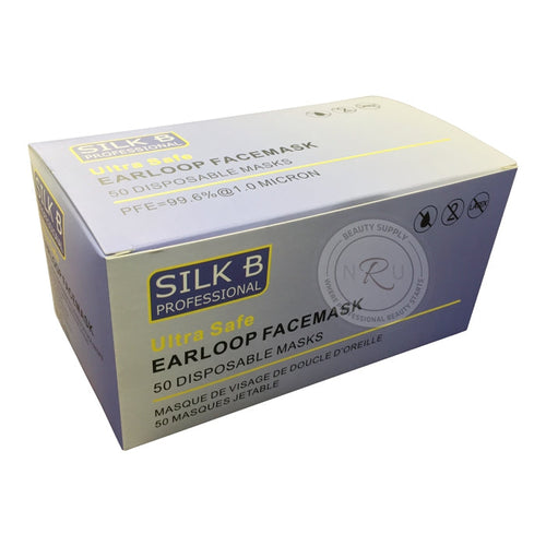 Masque facial à boucles d'oreille Silk B Ultra Safe 50 pièces 25968 FM