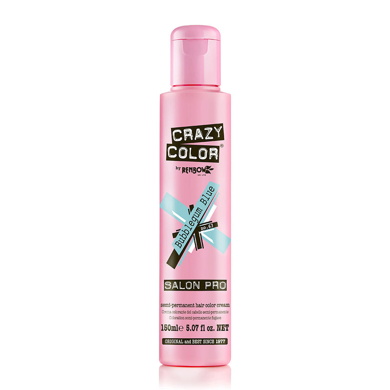 Coloration capillaire Crazy Color Crème 63 Bubblegum Blue 150ml 003519