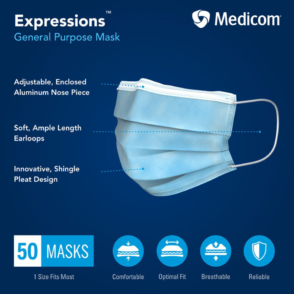Medicom Confidence Air Space Masque facial à élastiques bleu 212915