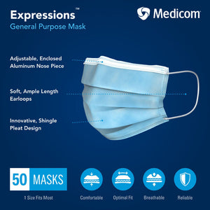 Medicom Confidence Air Space Masque facial à élastiques bleu 212915