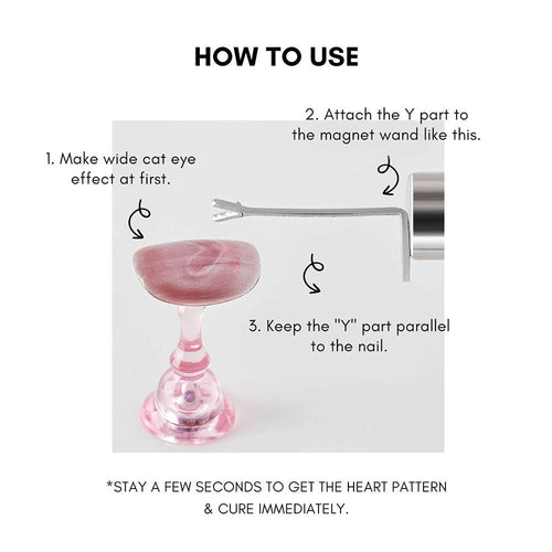 3D Heart Shaped Cat Eye Nail Magnet Set 25915