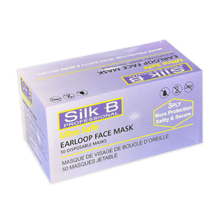 Masque facial Silk B à boucles d'oreilles, 50 pièces, noir 25968 FMB50