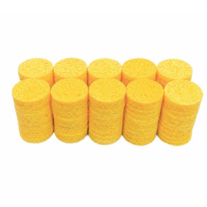 Éponges de beauté rondes en cellulose Silk B jaunes, paquet de 100, 26047