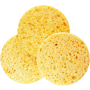 Éponges de beauté rondes en cellulose Silk B jaunes, paquet de 100, 26047