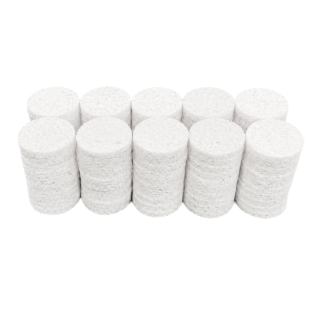 Éponges de beauté rondes en cellulose Silk B blanches, paquet de 100, 26046