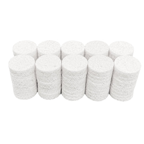 Éponges de beauté rondes en cellulose Silk B blanches, paquet de 100, 26046