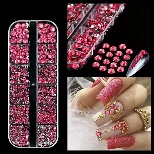 Clear Crystal Diamond Gems Nail Rhinestones Mixed 32509