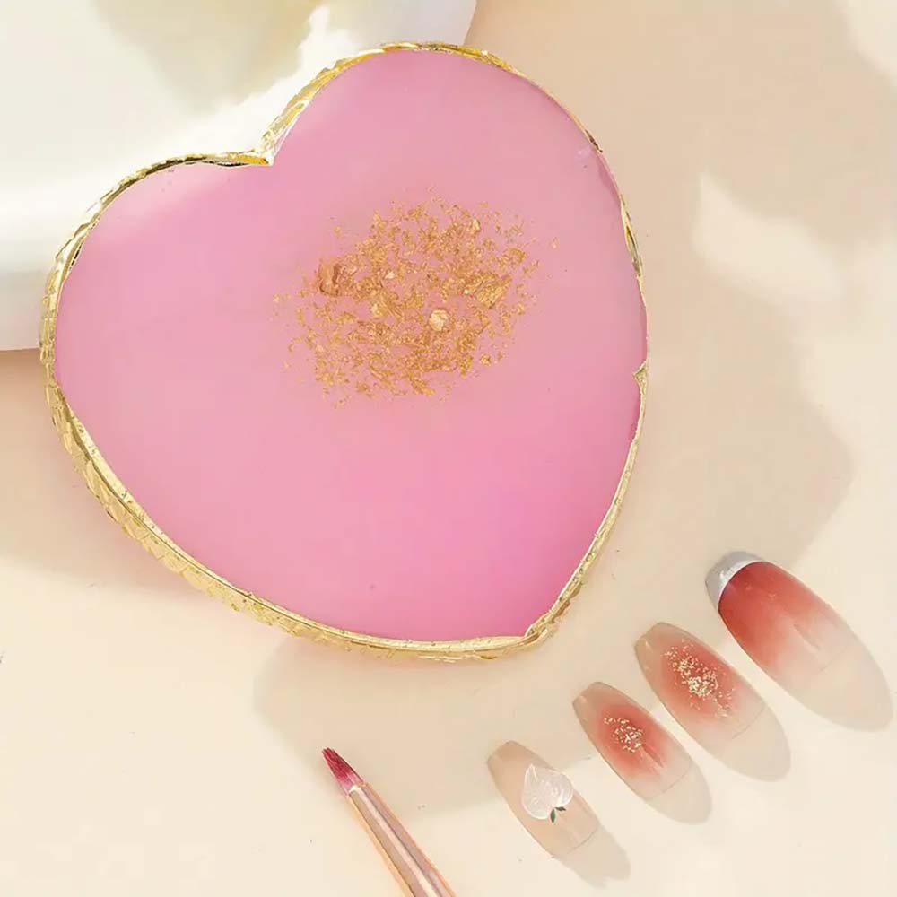 Palette de mélange pour Nail Art en forme de cœur rose 34620