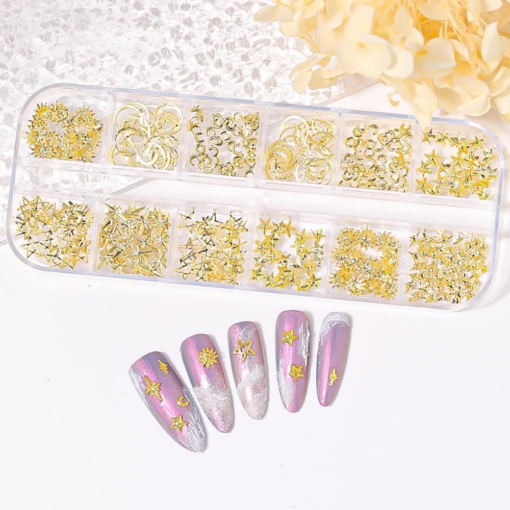 Décorations d'Ongles Métal Or 35209