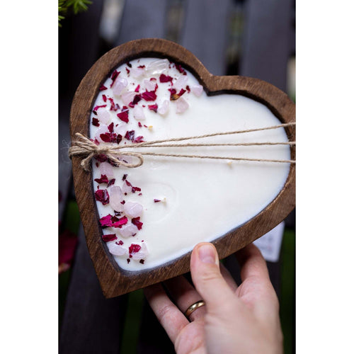 Bougie bol en bois de cœur - Magnolia et Pivoine 37514