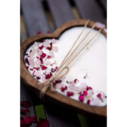 Bougie bol en bois de cœur - Magnolia et Pivoine 37514