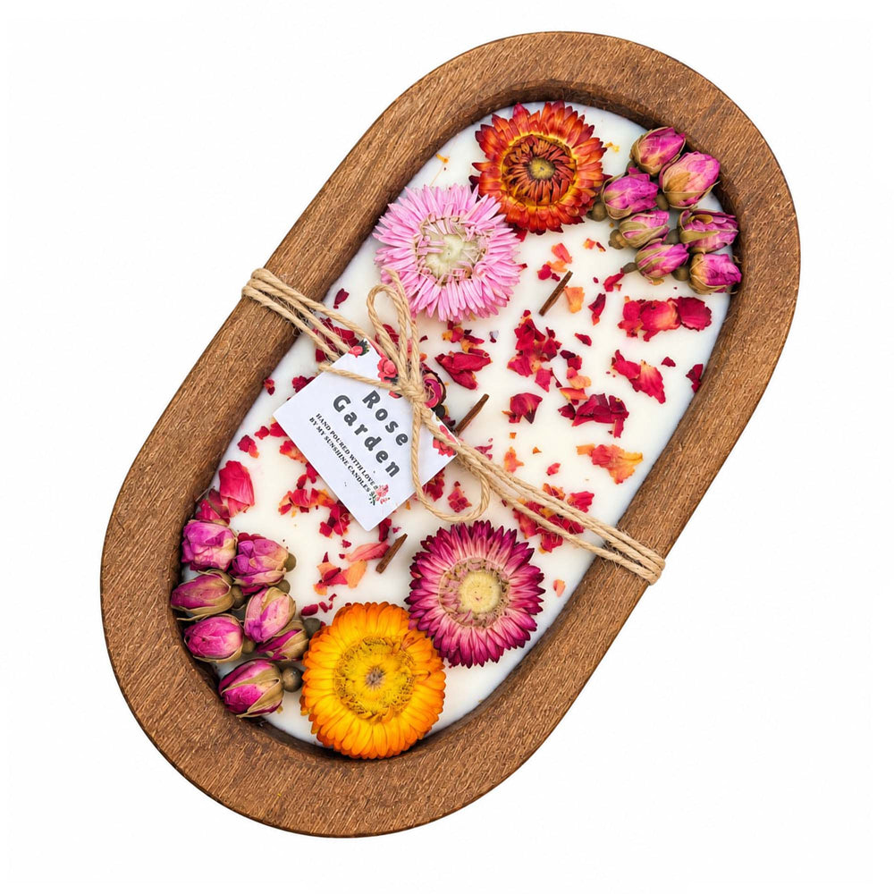 3 Wood Wick Dough Bowl Candle - Rose Garden 37516