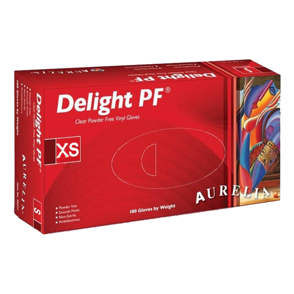 Gants en vinyle non poudrés Aurelia Delight PF 100 unités TP 38225