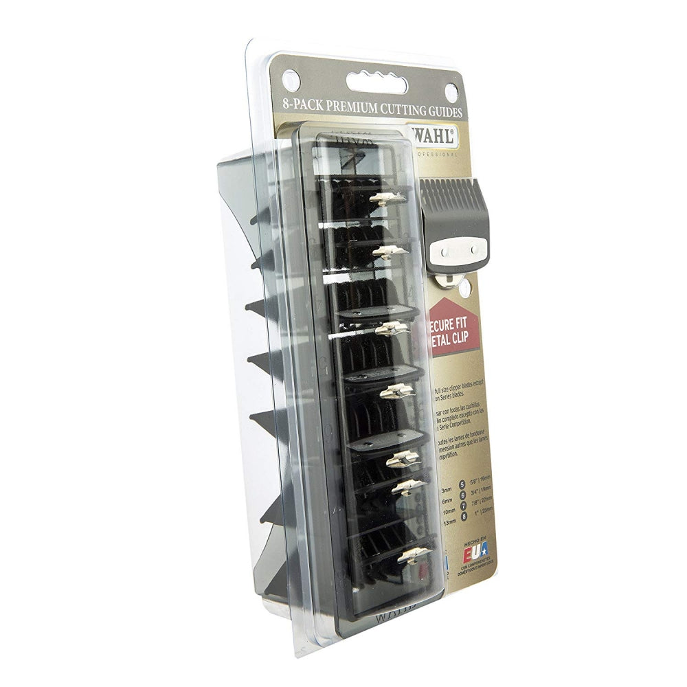 Wahl 8-PK Guides de coupe de qualité supérieure, tailles 1 à 8 avec organiseur 53110